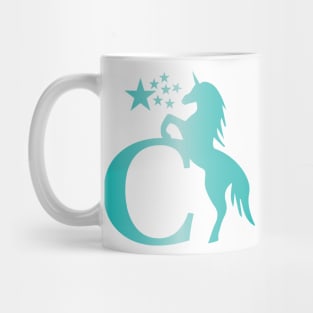 C Unicorn Star Monogram Mug